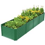 BTDVR 10FT(L)×3FT(W)×2FT(H) Galvanized Metal Raised Garden Bed Outdoor for Vegetable, Clearance Raised Garden Beds for Flower, Garden Planter Box for Herb, Succulent, Fruit - Dark Green