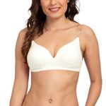 Tweens - Transparent Heavily Padded Backless Push-Up Bra - Cotton Rich - Seamless, 3/4th Coverage, Multiway Straps - T-Shirt Bra (TW-15900-WH-1PC-34B)