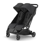 UPPAbaby MINU Duo Stroller | Jake - Charcoal | Side-by-Side Lightweight Compact Double Buggy | from Birth to 22kg per Seat | Slim Doorway-Friendly Design | Baby Travel Stroller | Double Pram