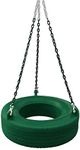 Gorilla Playsets 04-0015-G/G 360° Turbo Tire Swing with Plastic Coated Chains, Spring Clips, and Swivel - Green