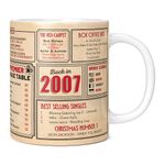 Mug Monster - 17th Birthday Gift - Back in 2007 in This Year Mug, Present for Boys and Girls, Birthday Gifts for Girls, Birthday Gifts for Boys, 17th Anniversary, 11oz White Mug