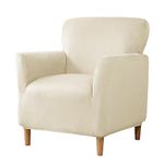 LiveGo Stretch Mid Century Modern Armchair Slipcover 1-Piece Solid Accent Chair Covers with Arms Soft Water Resistance Chair Slipcovers for Living Room Furniture Protector Office Reception Reading