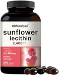 NatureBell Sunflower Lecithin 2,400mg, 4 Months Supply, 240 Softgels | Infused with Non-GMO Sunflower Seed Oil – Rich in Phosphatidyl Choline – No Soy, No Gluten