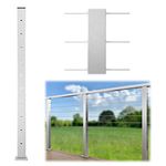 Muzata Level drilled Cable Railing Post 36"x2"x2" Fixed top Level Line Post Top Mount Brushed Stainless Steel Wood Concrete Level Deck, PS02 LH4S