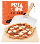 Premium Pizza Stone and Peel Set | Pizza Stone for Oven and Grill | Pizza Stone for BBQ Pizza Oven | Baking Stone | Ultimate Pizza Making Set | Pizza Oven Accessories by Legacy Homeware