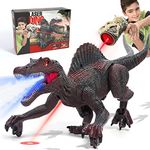 FRUSE Remote Control Dinosaur Toys for Boys,Electric RC Walking Robot Dinosaur w/Light Tracing,Spray Mist,LED Light,Roaring,Jurassic Dinosaur Toys,Present for Kids Girls Age 3 4 5 6 7 8