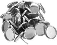 HOUSWEETY 30pcs Stainless Steel Stud Earring Cabochon Setting Post Cup Fit for 12mm