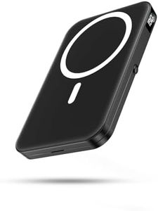 Portable Charger for Magsafe Battery Pack,10000mAh Power Bank with Foldable Stand,Travel Essential PD 22.5W Fast Charge,Magnetic Charge Wireless Charger for iPhone 17/16/15/14/13/12 Series–Black