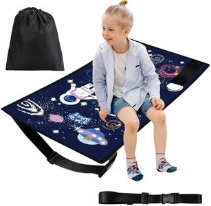 Extension de siège d'avion pour enfant - 77 x 44 cm - Rallonge de siège portable en avion pour enfant - Lit d'avion pour enfants - Ciel étoilé - Bleu
