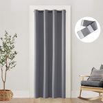 SHINELAND Door Curtains for Doorway Privacy,80 Inch Length,Thermal Insulated Blackout Single Panel Drape Room Divider Cover/Shade,Temporary Closet Curtain for Bedroom Closet Door,Light Grey