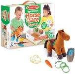 Melissa & Doug Feed & Groom Horse Care Play Set With Plush Stuffed Animal, Pretend Play Horse Plush Toys For Girls And Boys Toddlers Ages 1+ (23 Pieces)