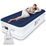 Active Era Luxury Single Size Air Mattress - Elevated Inflatable Air Bed, Electric Built-in Pump, Raised Pillow & Structured I-Beam Technology