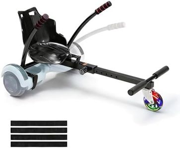 VEVOR Hoverboard Seat Attachment with LED Lights, for 6.5" 8" 8.5" 10" Hoverboards, Adjustable Frame & Grips Control, 220 LBS Load Capacity, Hoverboard Go Karts Accessory for Kids and Adults