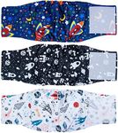 Pet Soft Washable Dog Diapers - Male Dog Belly Bands Diapers for Doggy, Washable Male Dog Belly Wraps 3Pack(Space, XS)