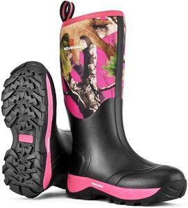 WOVENPAK Rubber Boots for Women, Waterproof Rain Boots Women, Insulated Hunting Boots, Neoprene Garden Mud Boots All Season for Hunting, Gardening, Farming, Size 6