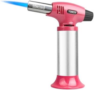 Sondiko Butane Torch PS400, Culinary Kitchen Torch Refillable Blow Torch Lighter with Safety Lock&Continuously Flame for Cooking, Creme Brulee, BBQ, DIY&Soldering(Butane Gas not Included)
