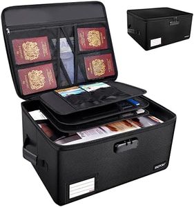 ENGPOW File Organizer Box with Lock,Large Fireproof Document Box 4-Layer File Storage Box,Collapsible Hard Filing Box with Handle,Non-dusty Portable Travel Home Office Safe Bin for Files,Laptop,Paper
