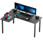 DESIGNA 60 Inch Computer Desk L Shaped with Free Cool Mousepad, Study Writing PC Laptop Table Workstation, Widen Space Office Home Desk Multi-Functional, Black