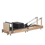 DESHIKE Foldable Pilates Reformer Machine, Wooden Pilates Reformer, Reformer Machine, Pilates Studio Machine, Home Pilates Reformers, Studio Equipments for Home