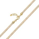 Amberta Women 925 Sterling Silver Simulated Diamond Necklace: Gold Plated Crystal Statement Necklace with CZ