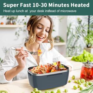 Electric Heated Lunch Box – Navy Green, Portable Food Warmer