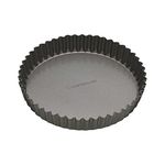 MasterClass Non-Stick Loose Tart and Quiche Tin, Fluted Carbon Steel, Round 23cm (9"), Sleeved