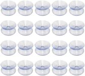 JAMAKALA Double Sided Suction Cups, 20Pcs Slip-proof Double Sided Sucker Pads,Clear Plastic Suckers Table Glass Suckers for Glass Table (2 cm)