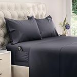 DREAMCARE King Size Bed Sheets - 4 Piece Deep Pocket King Sheets Set - Up to 15in - Luxury Hotel Bedding Sets King - Draps Lit King - Elegant Comfort - Shrink & Fade Resistant - (King, Dark Gray)