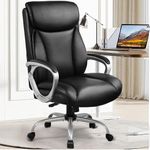 COMHOMA Ergonomic Office Chair Home Office Desk Chairs Comfy Back Support PU Leather Executive Office Chair with Wheels Headrest Padded Armrests Height Adjustable Tilt Swivel Rolling Reclining Seat