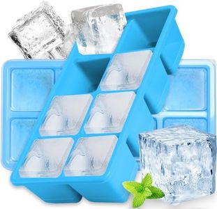 2 Pcs Cubitera Hielo Grande, FURNSII 16 Cubos Cubiteras para Hielo Silicona con Tapa, Libre de BPA, Bandeja para Cubitos de Hielo Para Bebidas Frías, Cerveza, Whisky, Cócteles