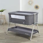 Kinder Valley Snoozie Bedside Crib Storm Grey | Co Sleeper Baby Bedside bassinet, with Breathable Mesh Panel and Travel Bag