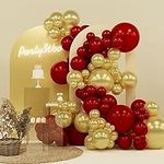 PartyWoo Red and Gold Balloons, 140