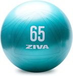 ZIVA Anti Burst Core Fitness Exercise Ball - Professional Grade Slip Resistant Yoga Ball for Stability Balance - Multiple Sizes, 55-75cm, 65 cm