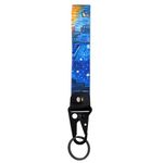 moxunmo Wrist Lanyard for Keys Cute Keychain Short Lanyard Strap for Women Men Car Keys Wallet Phone Camera, Night Sky, 7.5x1 inch