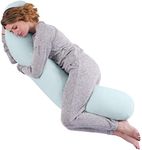 KallySleep Full Body Sleep Pillow - Best Orthopaedic Pillow for Pregnancy, Neck & Back Pain, Recovery Support - 160 x 35cm, Blue - Includes Replaceable & Washable Cover
