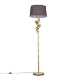 MiniSun Modern Gold Hanging Monkey Design Floor Lamp with a Grey Tapered Shade