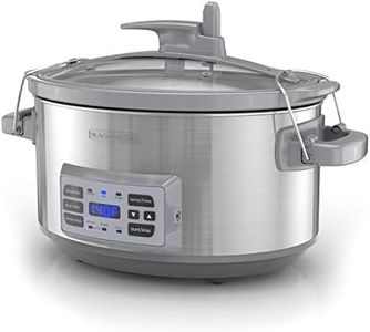 BLACK+DECKER 7-Quart Digital Slow Cooker, SCD7007SSD, Temperature Probe, Sous-Vide, Locking Lid, Removable Stoneware Crock