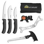 Outdoor Edge Butcher-Lite BL-1 Lightweight 8-Piece Butcher Kit with Belt Scabbard Black