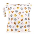 Bumkins Disney Waterproof Wet Bag for Baby, Travel, Swim Suit, Cloth Diapers, Pump Parts, Pool, Gym Clothes, Toiletry, Hook to Stroller, Daycare, Zip Reusable Bag, Packing Pouch, Winnie The Pooh