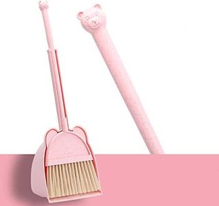 MAYEV Mini Broom with Duspan for Kids,Little Housekeeping Helper Set (Pink)