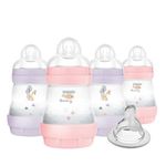 MAM Easy Start Anti-Colic Baby Bottle, Slow Flow, Breastfeeding-Like Silicone Nipple Bottle, Reduces Colic, Gas, & Reflux, Easy-to-Clean, BPA-Free, Vented Baby Bottles For Newborns, 2 Plus Months