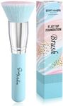 Makeup Brushes Foundation Brush for Liquid Makeup, Flat Top Kabuki Foundation Brush Premium Make up Brushes Liquid Blending Mineral Powder Buffing Stippling Flawless Face Brush Makeup Tools(Blue)