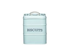 KitchenCraft Biscuit Tin Living Nostalgia in Light Blue, Vintage Blue, 14.5 x 19 cm