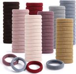 Rlanos Soft Thick Seamless Cotton Hair Ties, Ponytail Scrunchies Head bands No Damage Crease for Women Girls Kids Ponytail Holder (30 Pieces)