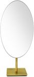 GURUN Tabletop Oval Vanity Makeup Mirror, 7x12 Antique Brass