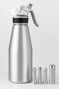 Professional Whipped Cream Dispenser – Ultra-Thick Aluminum Body & Stainless Steel Nozzle, 500ml/1000ml, Multiple Colors – Heavy Duty Cream Whipper for Desserts, Coffee, Cocktails–1000ML-Silver