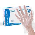 500 PCS Plastic Disposable Gloves, Transparent, One Size Fits Most,by Brandon-super