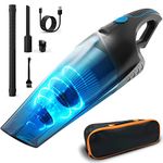 SEALON Handheld Vacuum Cordless, 14000PA Powerful Suction Handheld Vacuum Cleaner for Car & Home & Office Pets Hair Cat Litter Cleaning, 2-Speed, LED Lights, Type-C Fast Charging, Black