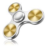 Aolcev Fidget Spinner Hand Spinner Fidget Toy Stainless Steel Metal 4-10 Minutes Fast Bearing Spins Hand Spinner Tri Finger Gyro Toy ADHD EDC Anxiety Stress Relief Toys for Kids and Women Men-Silver