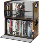 Salajory DVD Storage Rack - 2 Pack DVD Storage Case Holds 28 Full Case DVDs, 32 Blu-Ray Disc, Desktop or Closet DVD Stand, DVD Display for Blu-Ray | Video Game Cases | Papers | Cards